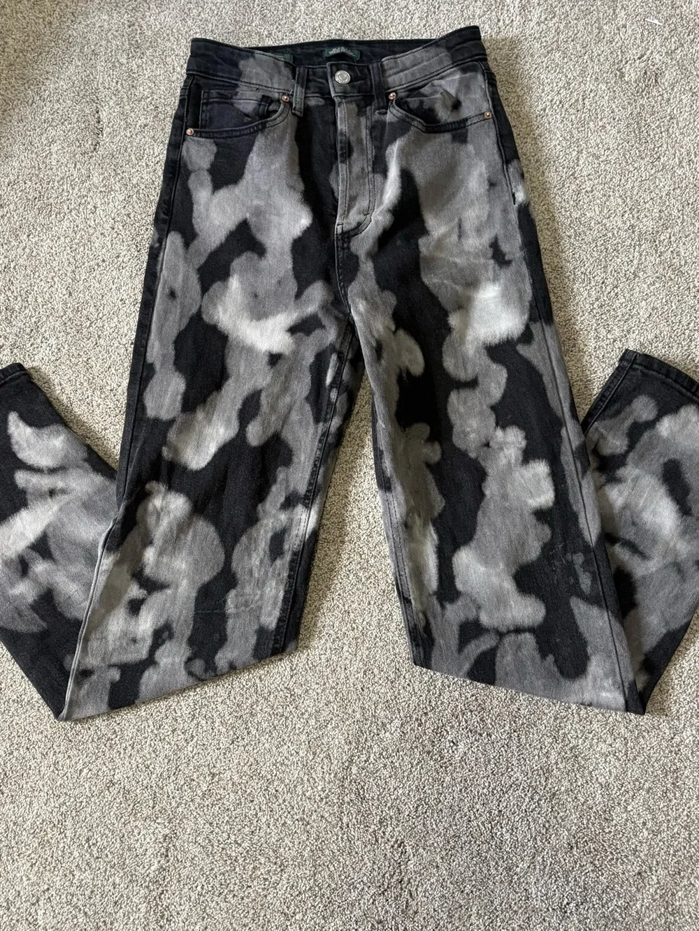 wild fable Black and Gray Tie-Dye High-Rise Jeans